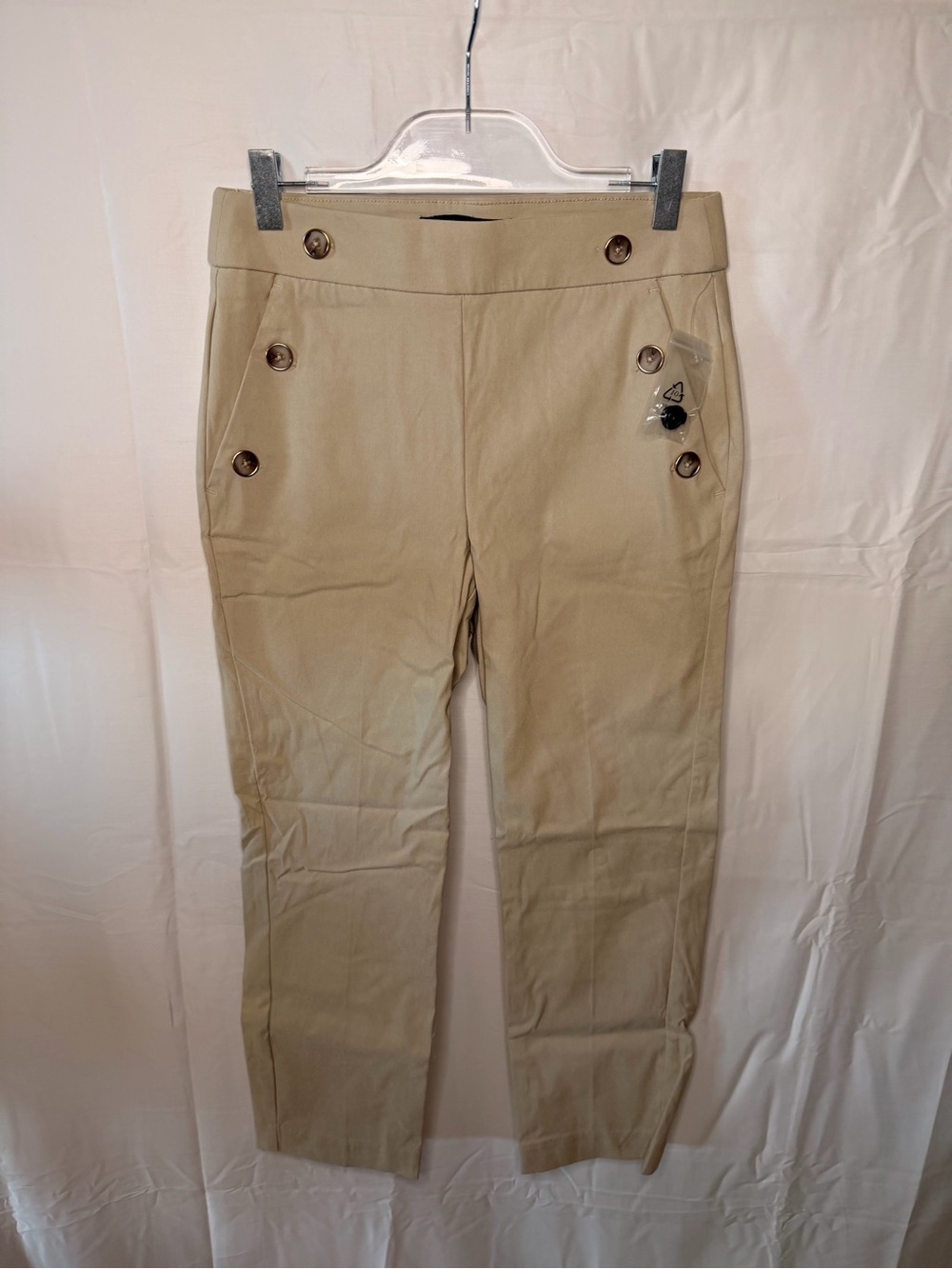 Jules & Leopold Tan Button-Accent Chinos